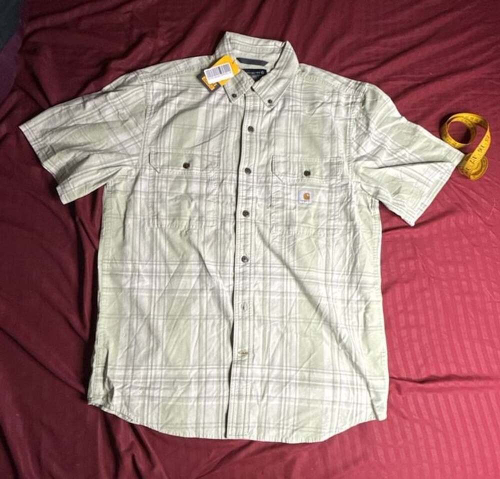 Carhartt Men's Fort Loose Short Sleeve Plaid Button Down Shirt at Co,